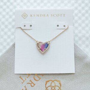 Kendra Scott Gold Watercolor Ari Heart Necklace NEW